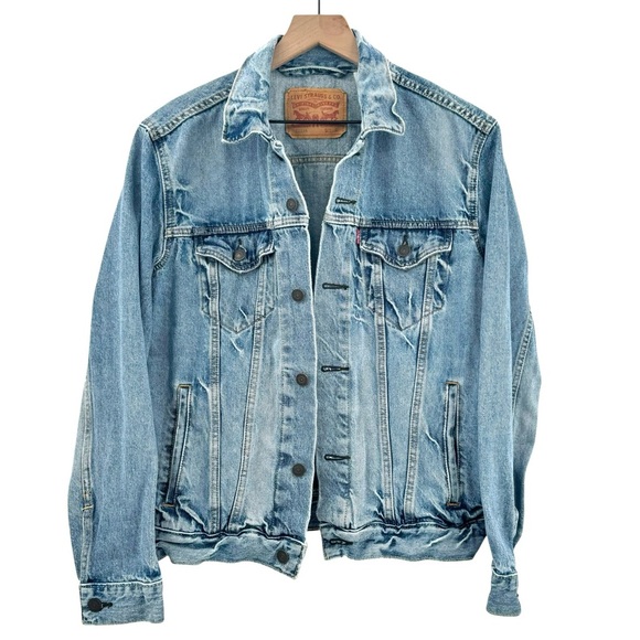 Levi's Trucker Jacket Medium Wash Denim Jean Jacket 100% Cotton | Men's Small - Picture 1 of 6